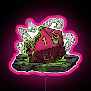 Acid Pit Natural 1 Tabletop RPG Gaming Dice RGB Neon Sign