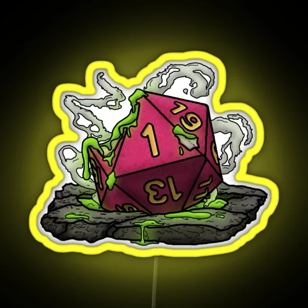 Acid Pit Natural 1 Tabletop RPG Gaming Dice RGB Neon Sign