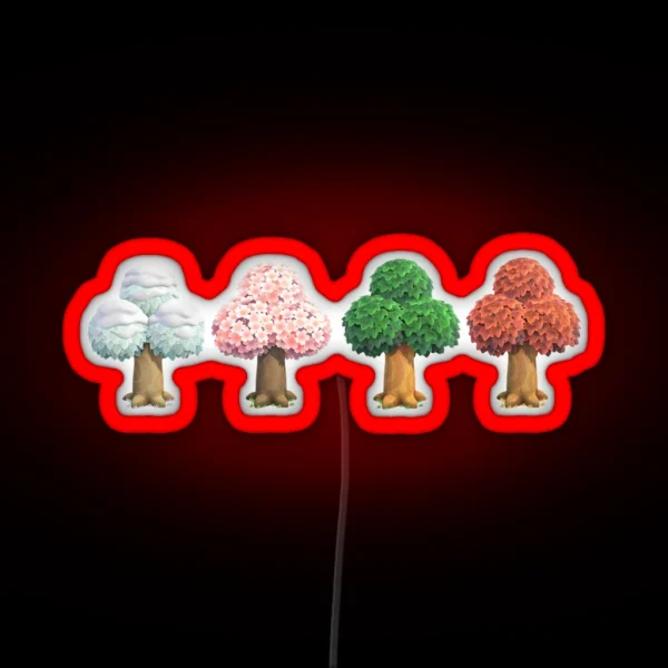 Acnh Trees Through The Seasons RGB Neon Sign