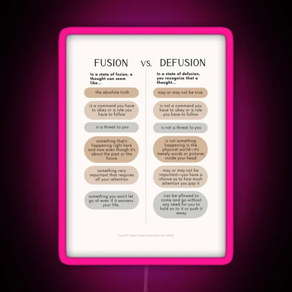 ACT Fusion Versus Defusion RGB Neon Sign