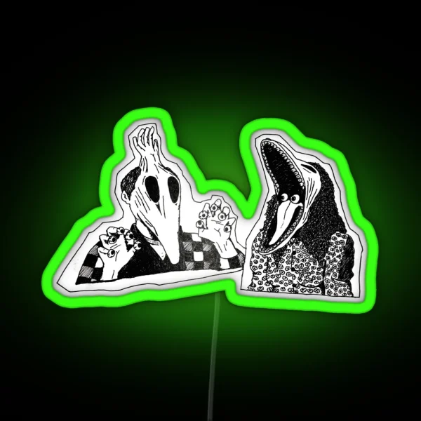 Adam And Barbara Monster Couple Beetle Juice Inspired RGB Neon Sign