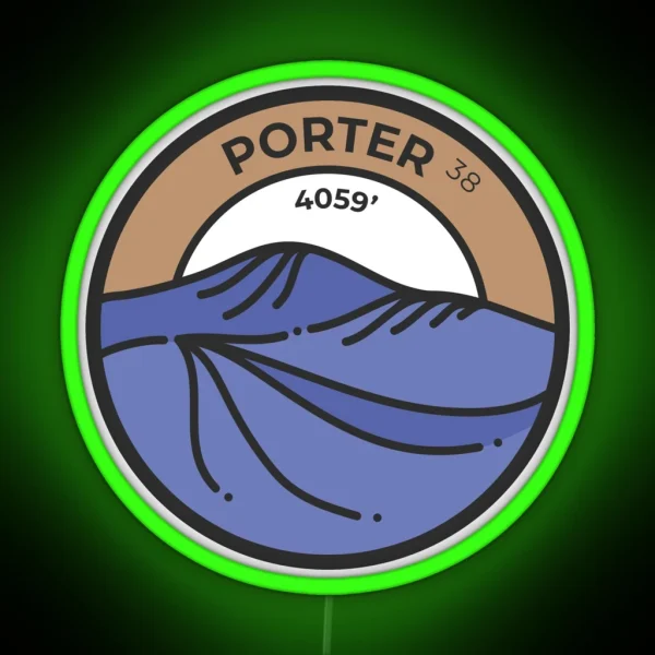 Adirondack High Peak 38 Porter Badge RGB Neon Sign