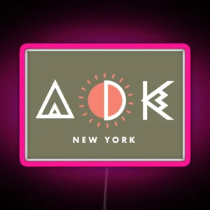 Adirondacks New York Geometric Design RGB Neon Sign