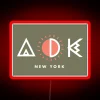 Vibrant Adirondack Mountains New York State Geometric Neon Sign Art