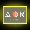 Vibrant geometric design RGB LED neon sign for Adirondack decor