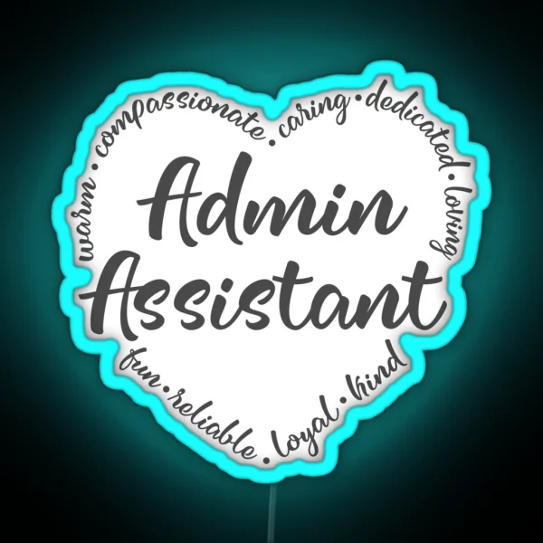 Admin Administrative Assistant Asst RGB Neon Sign