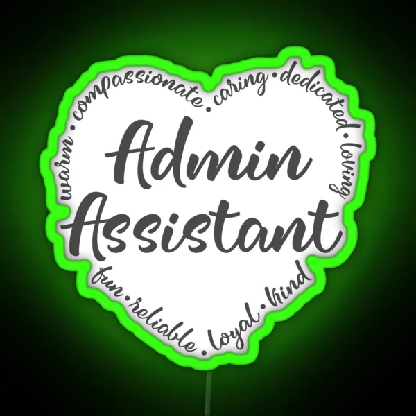 Admin Administrative Assistant Asst RGB Neon Sign