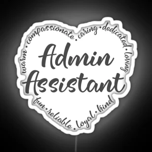 Admin Administrative Assistant Asst RGB Neon Sign