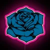 RGB Color Changing Artisan Neon Sign with Rose Blue Ado Design