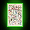 Vintage French floral shop sign replica with colorful RGB lighting.