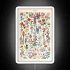 Vintage floral art Adolphe Millot French style colorful decorative wall sign.