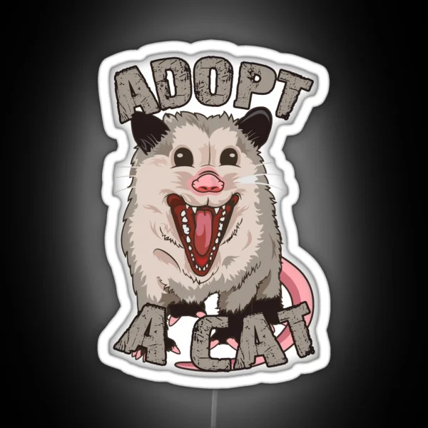 ADOPT A CAT POSSUM RGB Neon Sign