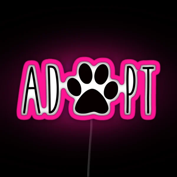 Adopt Dogs RGB Neon Sign