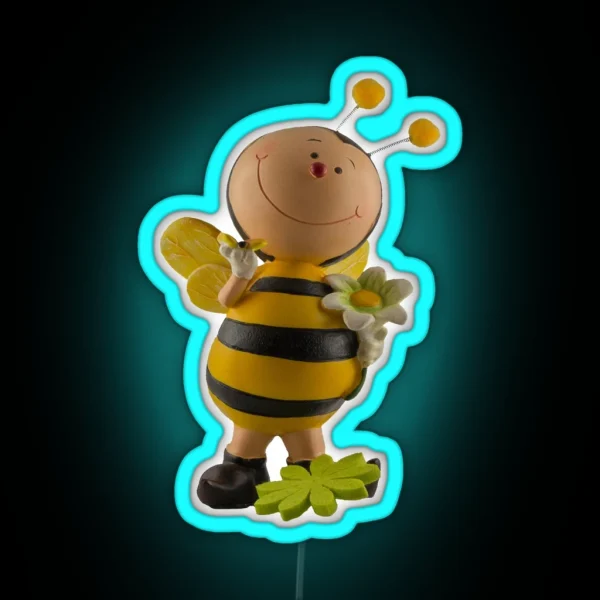 Adorable Bee Figurine RGB Neon Sign