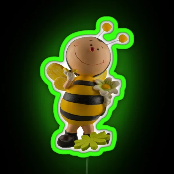 Adorable Bee Figurine RGB Neon Sign