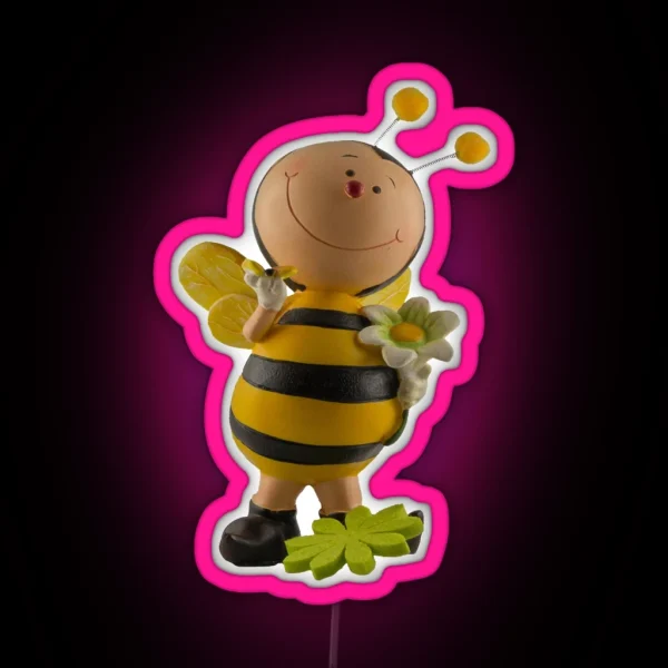 Adorable Bee Figurine RGB Neon Sign