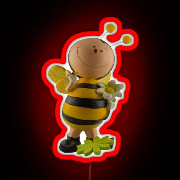 Adorable Bee Figurine RGB Neon Sign