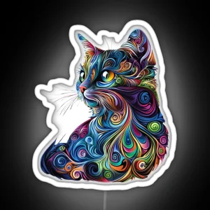 Adorable Cat Graphic Led Perfect For Cat Owners And Feline Fans RGB Neon Sign