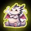 Adorable Fat Dragon Whimsical Crossed Arms And Playful Mood RGB Neon Sign - Image 5