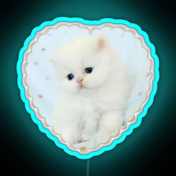 Adorable Kitty Heart RGB Neon Sign