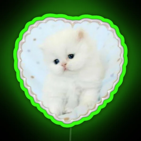 Adorable Kitty Heart RGB Neon Sign