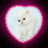 Vibrant RGB LED heart design featuring a cute cartoon kitten.