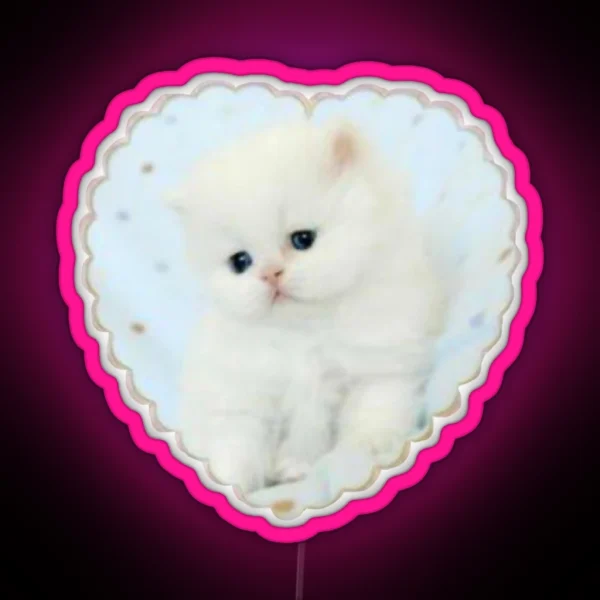 Adorable Kitty Heart RGB Neon Sign