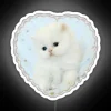Whimsical Feline Love Sign with Color-Changing Neon Heartbeat Effect