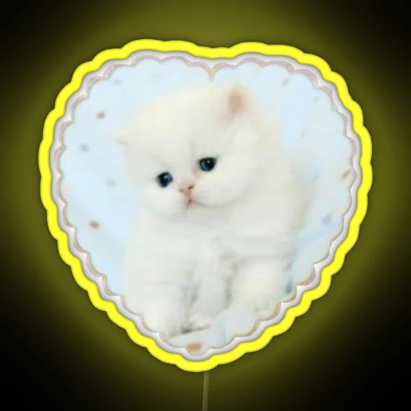 Adorable Kitty Heart RGB Neon Sign