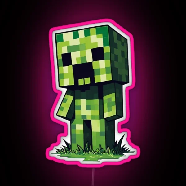 Adorable Minecraft Creeper RGB Neon Sign