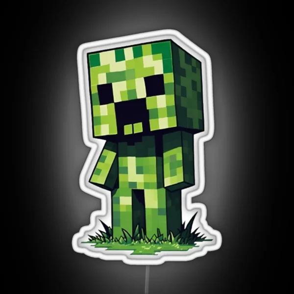 Adorable Minecraft Creeper RGB Neon Sign