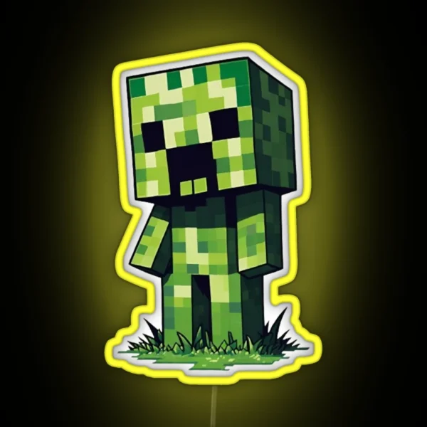 Adorable Minecraft Creeper RGB Neon Sign