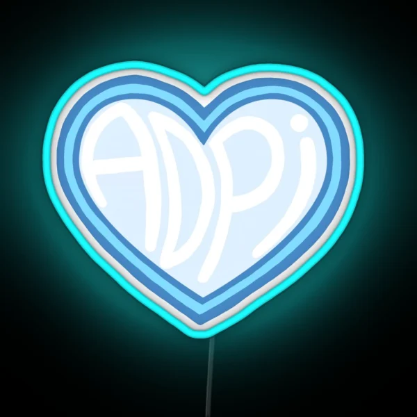 ADPI Blue Heart RGB Neon Sign