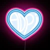 Vibrant Blue Heart Shaped RGB Neon Sign with Full Color Display