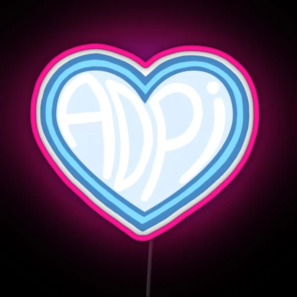 ADPI Blue Heart RGB Neon Sign