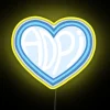 Vibrant Blue Heart LED Sign with RGB Color Changing Technology