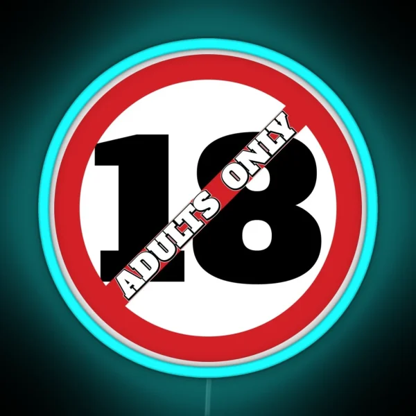 Adults Only Self Adhesive Prohibition Sign RGB Neon Sign