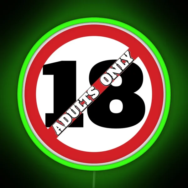 Adults Only Self Adhesive Prohibition Sign RGB Neon Sign