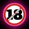 Adults Only Self-Adhesive Prohibition Neon LED Sign with Vibrant RGB Colors