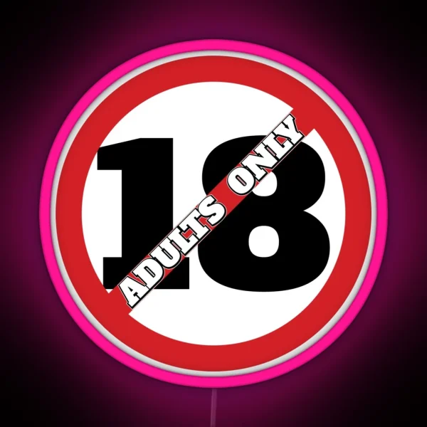 Adults Only Self Adhesive Prohibition Sign RGB Neon Sign
