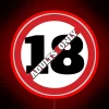 Adults Only Bar Entrance Sign with Self-Adhesive Neon Accent Lighting