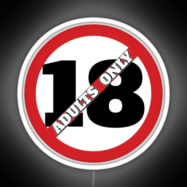Adults Only Self Adhesive Prohibition Sign RGB Neon Sign