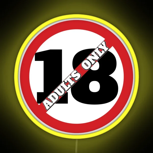Adults Only Self Adhesive Prohibition Sign RGB Neon Sign