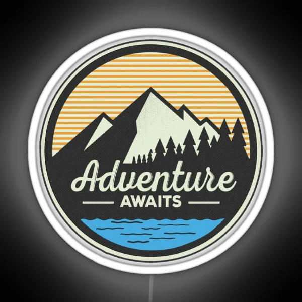 Adventure Awaits Mountain Hiking Led RGB Neon Sign