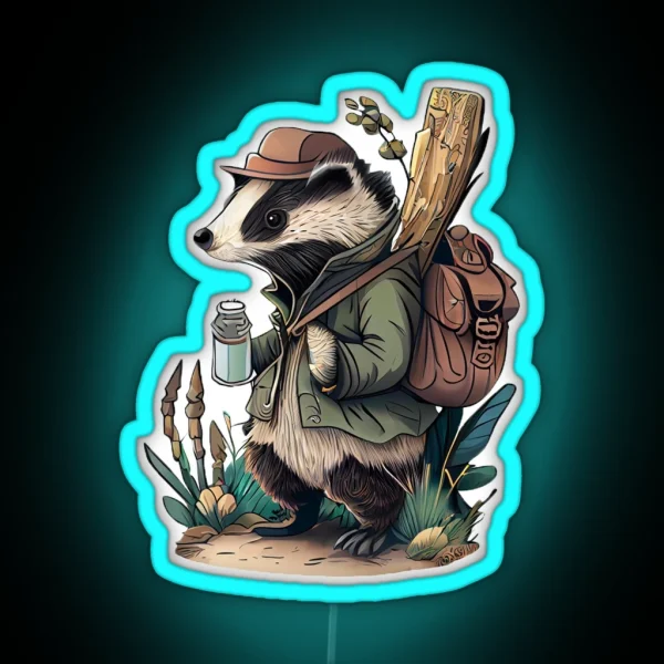 Adventure Badger Two RGB Neon Sign