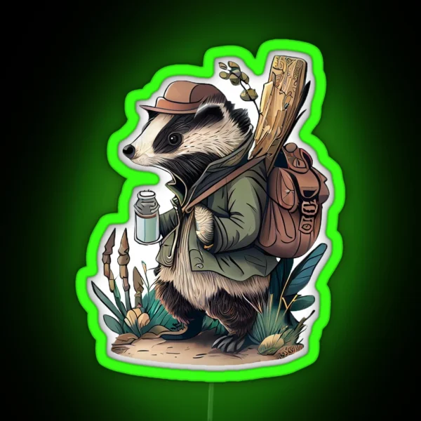 Adventure Badger Two RGB Neon Sign