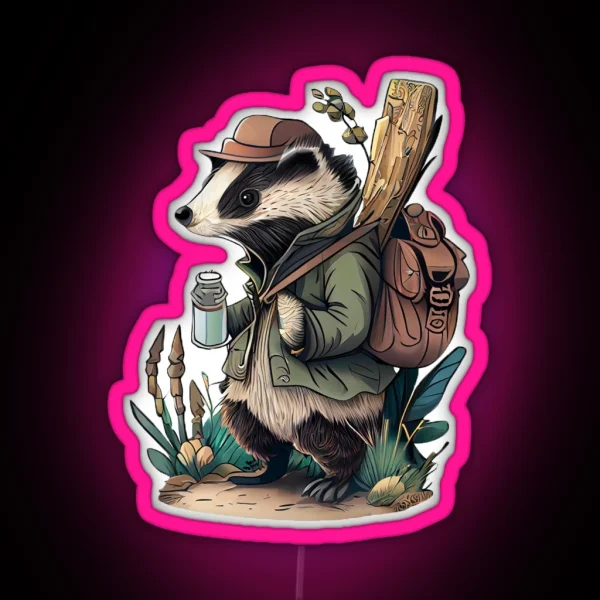 Adventure Badger Two RGB Neon Sign