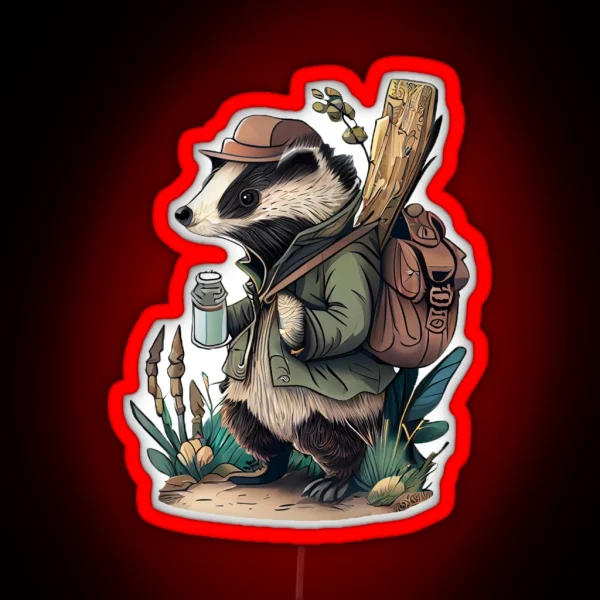 Adventure Badger Two RGB Neon Sign