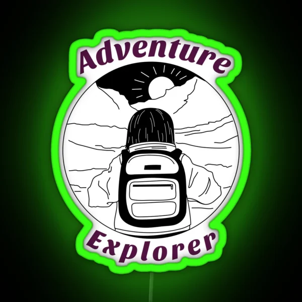 Adventure Explorer Enthusiast Hiking Outdoor RGB Neon Sign