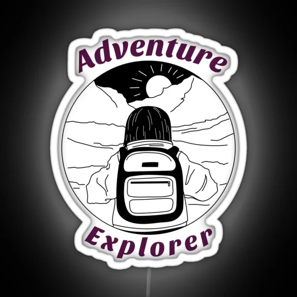 Adventure Explorer Enthusiast Hiking Outdoor RGB Neon Sign